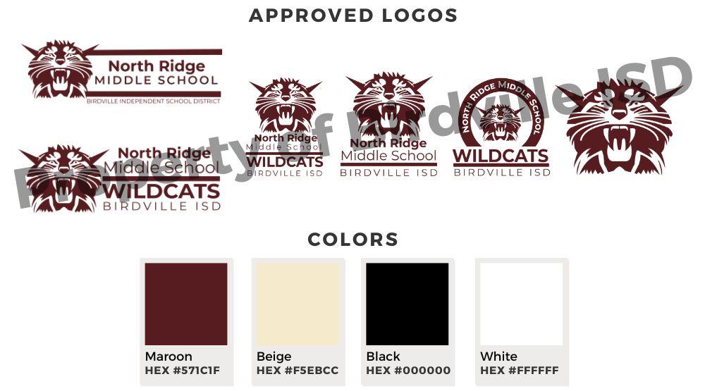 Birdville ISD logos and approved colors. Contact district for logos and details. 